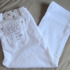 miss me low rise easy crop white denim size 32